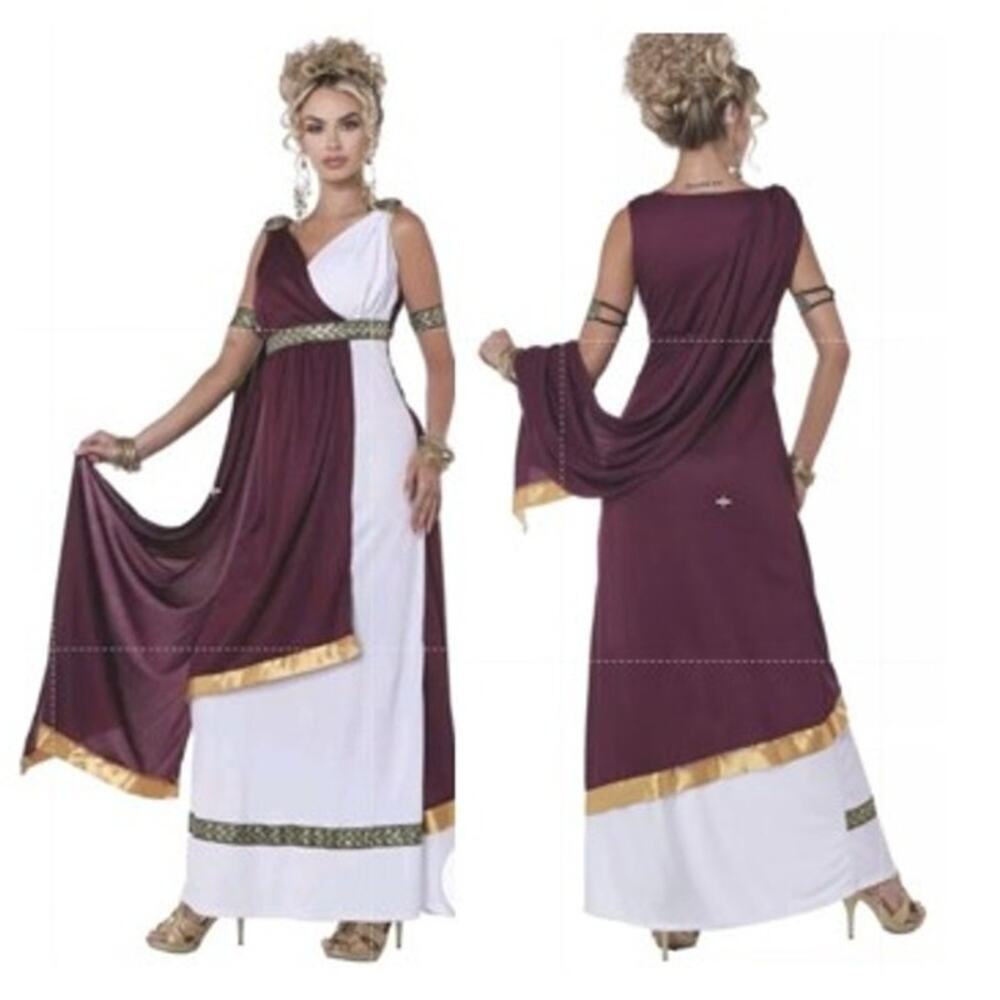 Greek Goddess Toga Costume Roman Empress Size M Caesar Halloween College‎ Party
